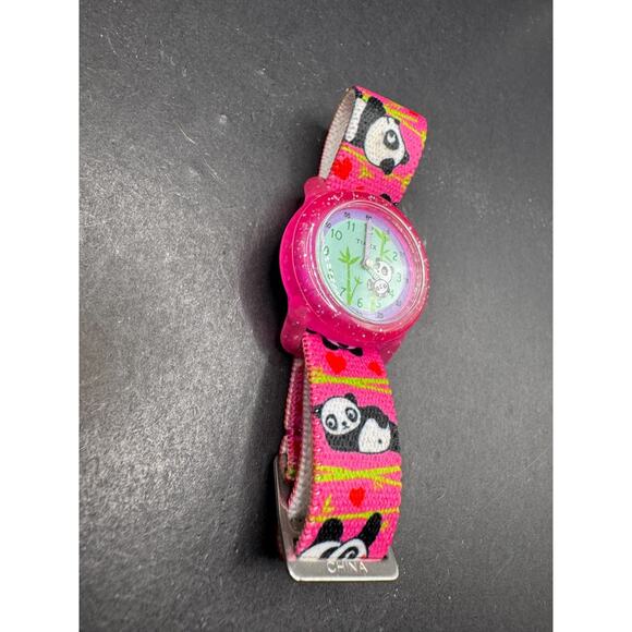Timex Time Machines 29mm Pink Panda Bear Kids Watch TW7C77100 Fabric Band - Picture 2 of 8